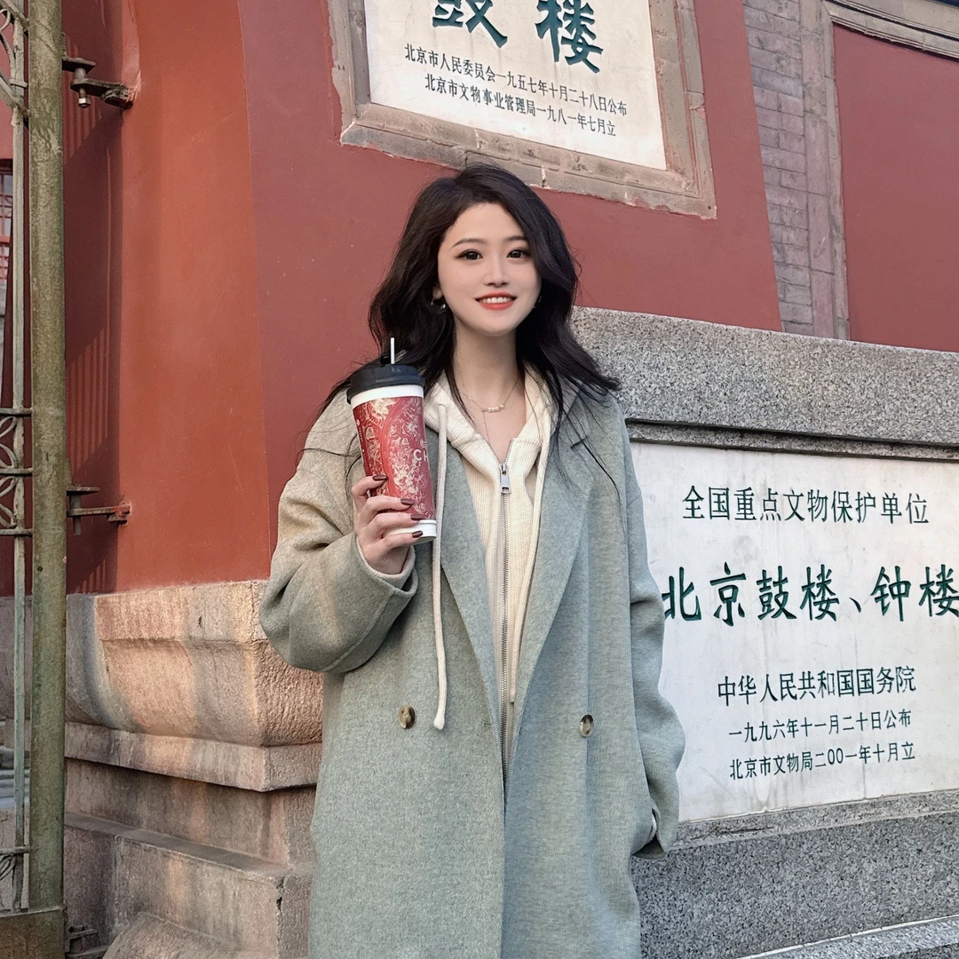 indicia标记商场同款通勤多色绵羊毛大衣外套4D211DY474-1