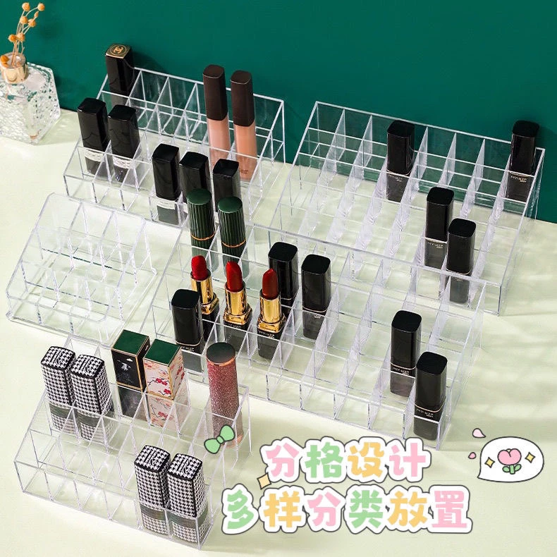 口红眉笔收纳盒大容量透明大容量多格化妆品甲油胶展示架收纳架