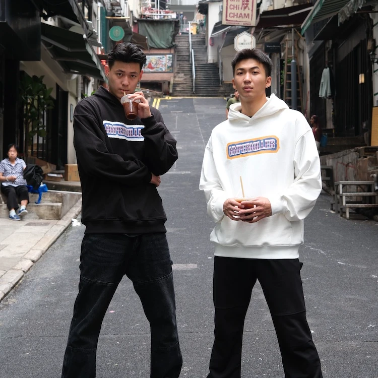 HYPERKILLER 2024SS李峙锦喷墨LOGO立体印花毛圈帽衫