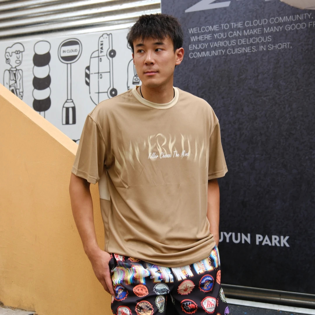 HYPERKILLER 2024SS李峙锦冷酷之心拼接速干透气运动圆领短袖