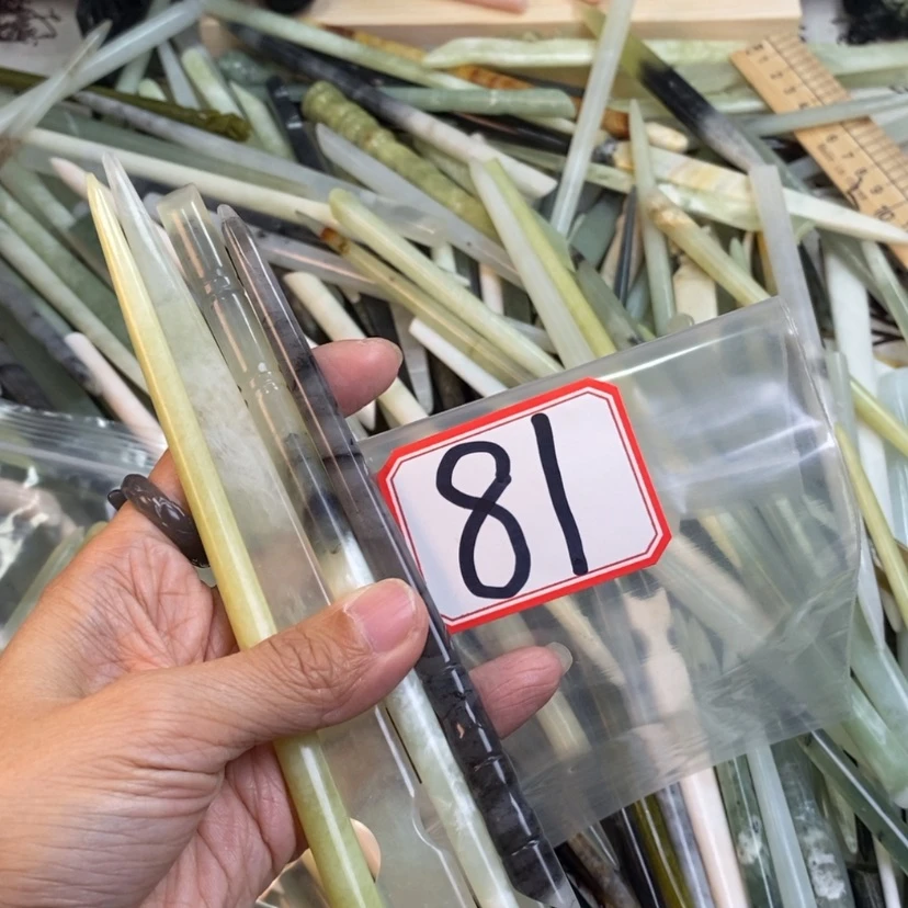 【闪购商品】蛇纹石玉发饰未镶嵌?*u