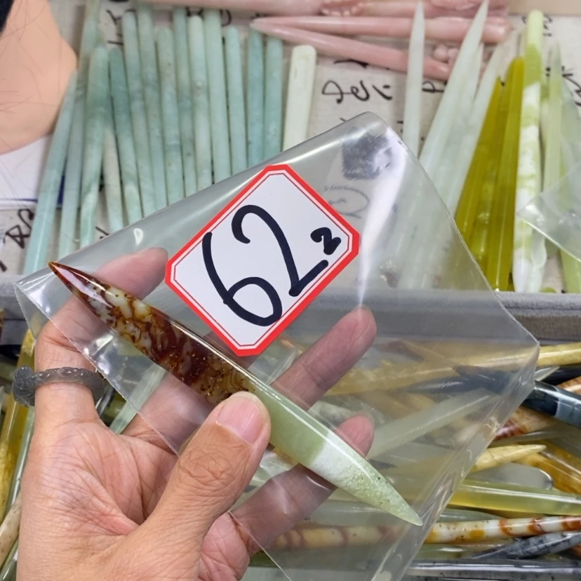 【闪购商品】蛇纹石玉发饰未镶嵌无****姐