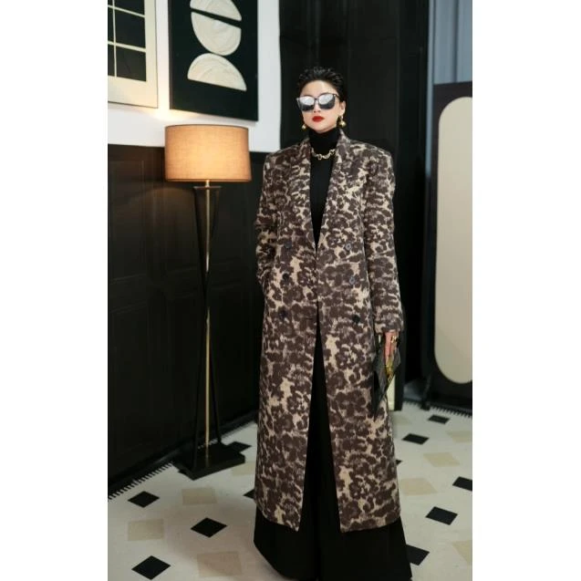 QIANTAI【雪棕】显瘦气质轻奢设计师时尚百搭简约中长款大衣