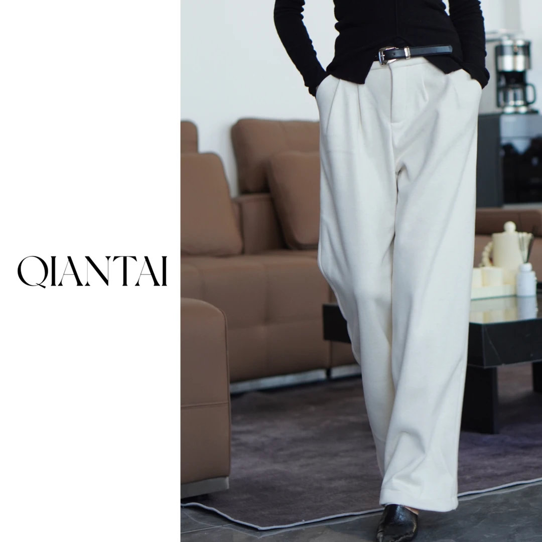 QIANTAI【云雾】显瘦气质轻奢设计师时尚百搭简约高级复古套装