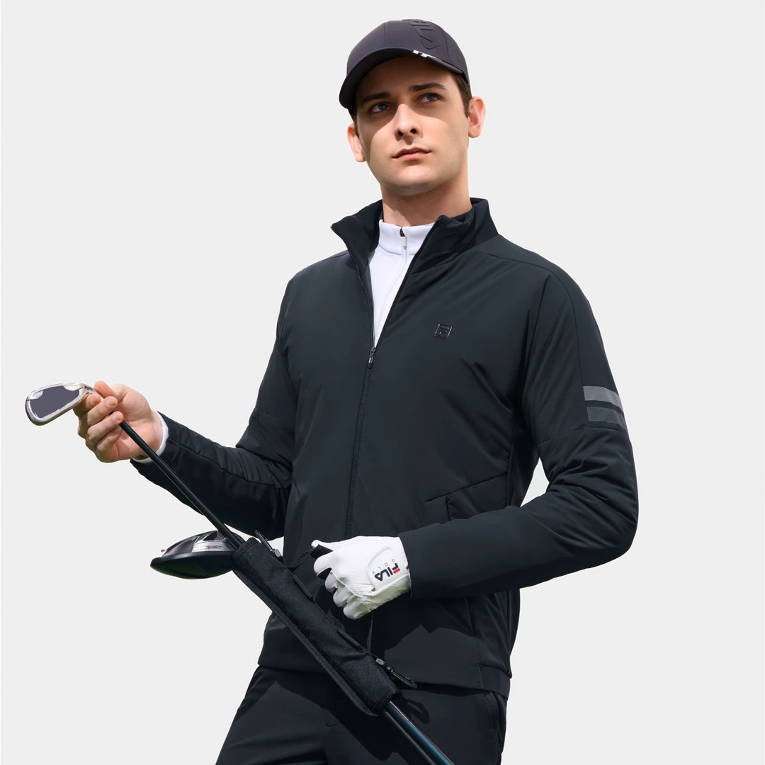 FILA斐乐外套【高尔夫】运动男装秋冬保暖舒适黑标棉服A51M445901A