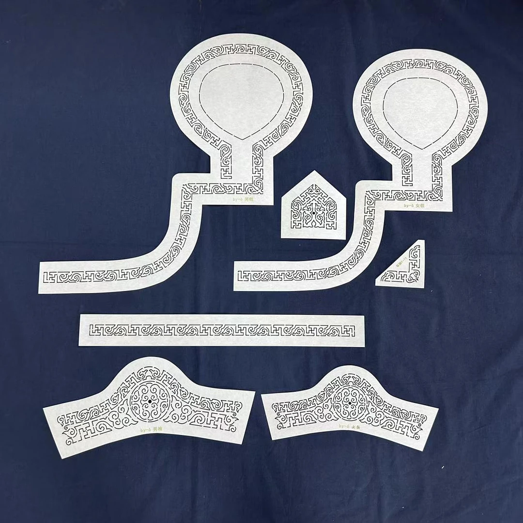 巴音专属 BY-6 蒙古袍刺绣模板套装 可重复使用