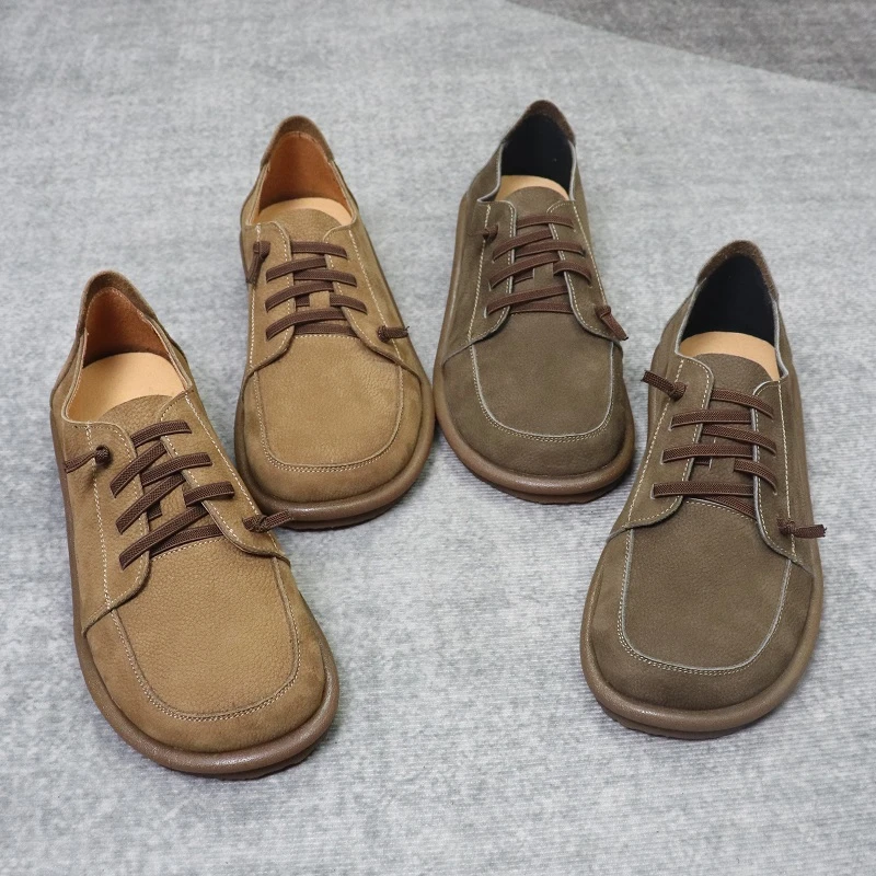 【返潮复古】松紧带小皮鞋男轻松便捷复古时尚百搭豆豆鞋头层牛皮鞋