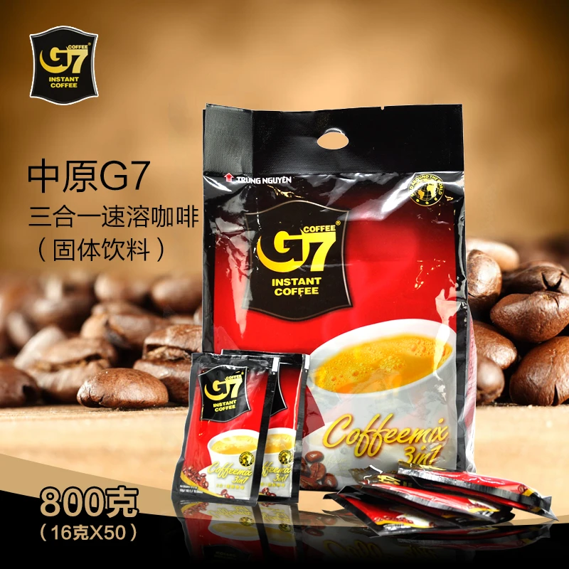 G7COFFEE手工进口咖啡速溶三合一800g50包咖啡粉原装进口浓醇严选