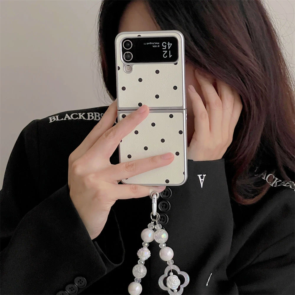 适用露思同款小波点适用于三星zflip3手机壳zflip5翻盖Galaxyzfli