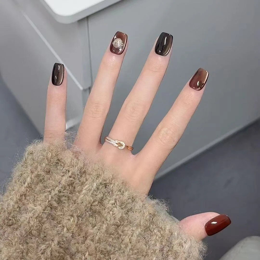 【土星纪】SL新款美拉德星球猫眼秋粽显白日常百搭 纯手工光疗美甲