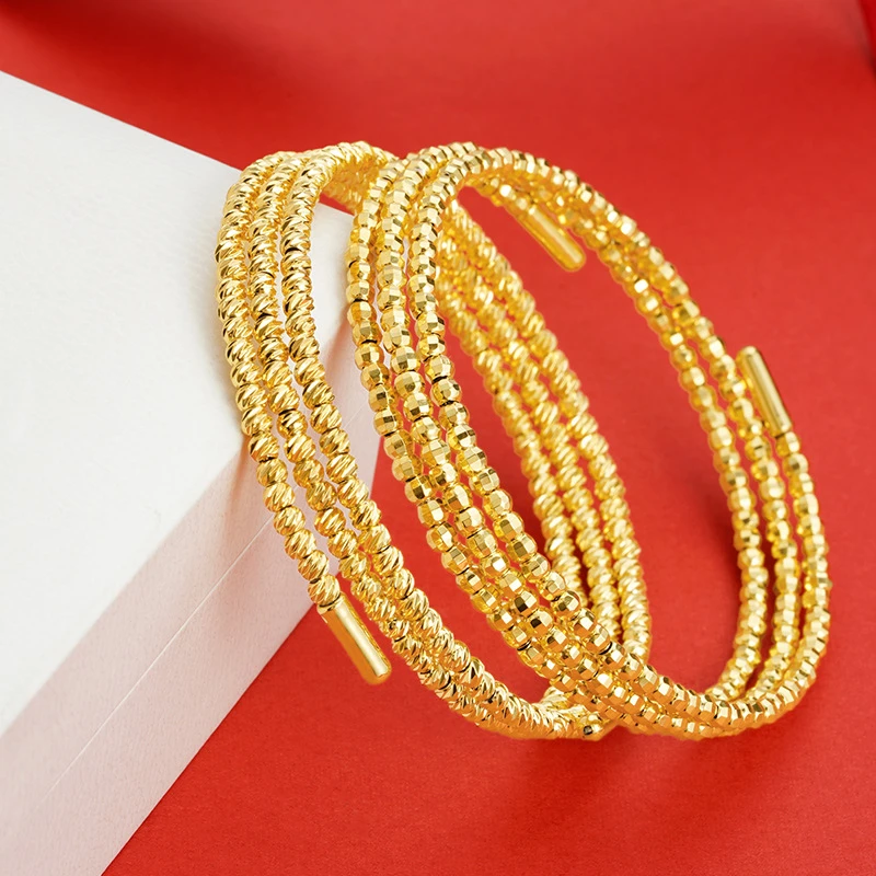 铜合金手镯 手镯女爆闪蹦迪珠高级感小众设计时尚好运串珠百搭