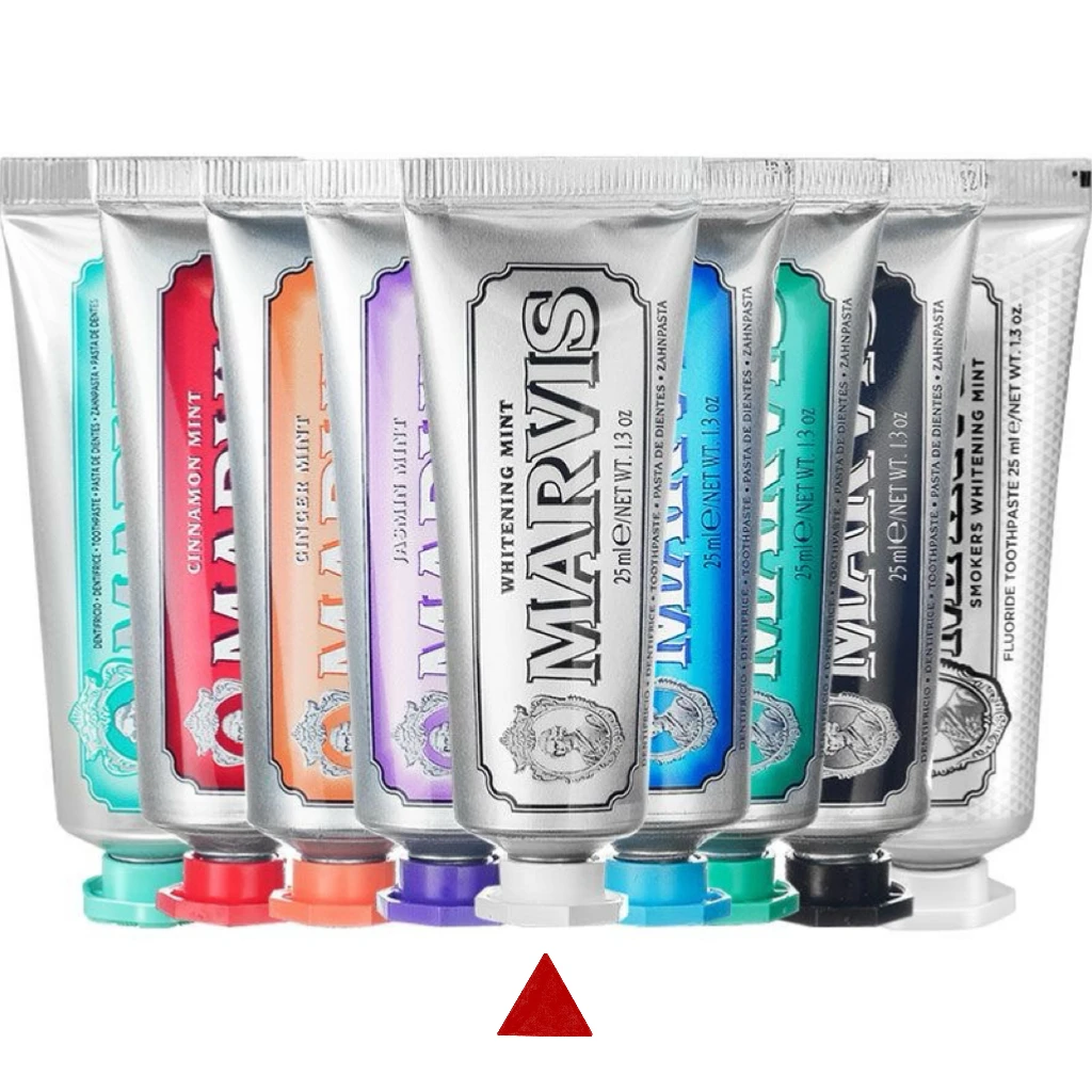 Marvis/玛尔仕原装冷感亮白薄荷牙膏意大利进口 银色 便携25ml