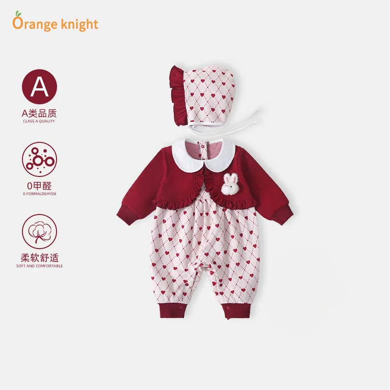 宝宝周岁宴礼服新生婴儿连身衣满月百天仪式感衣服公主外出哈衣春