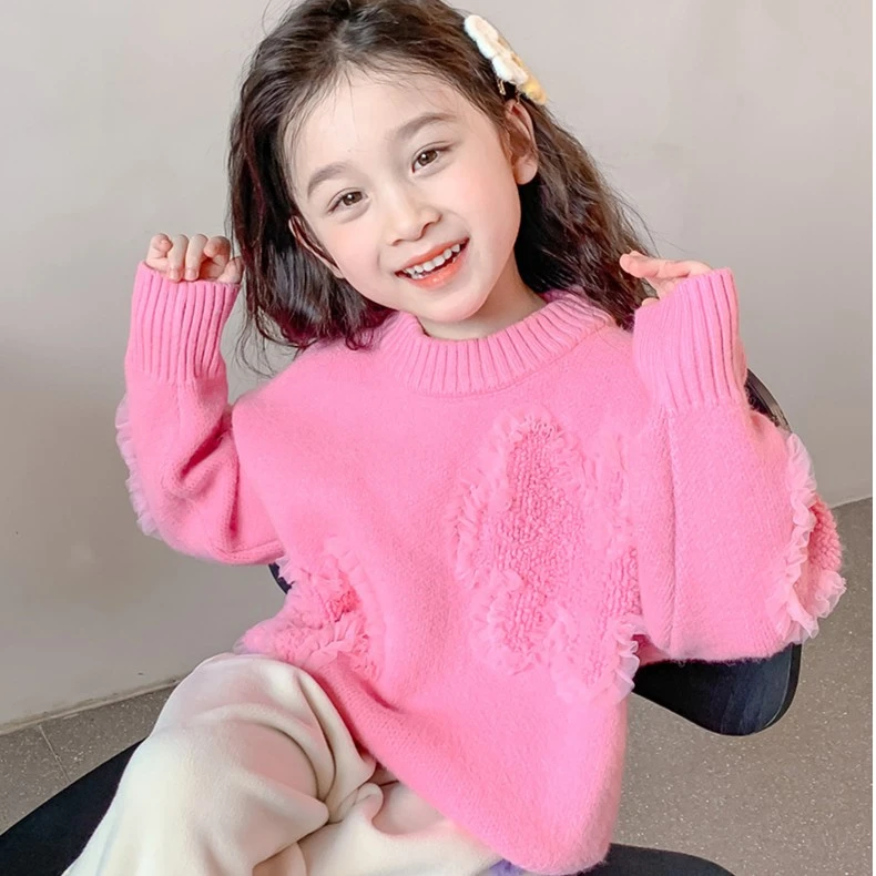 女童毛衣秋冬装加厚2025新款洋气半高领加绒宝宝儿童毛衣打底毛衣