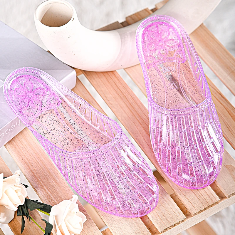 女人拖鞋夏室内居家浴室塑料防滑软底高档透明大码凉拖PVC防臭鞋