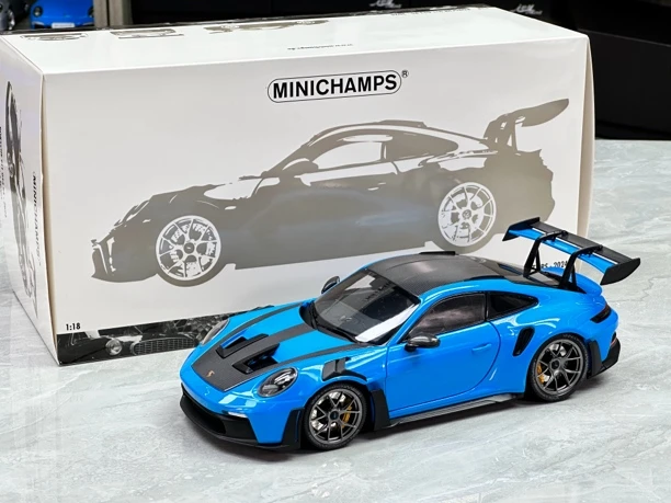 迷你切原厂1:18限量 保时捷911 992 GT3 RS 仿真全开合金汽车模型