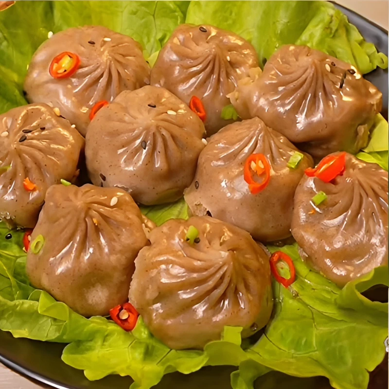 【新疆发货】野人日记荞麦膳食包500g荠菜素馅薄皮营养早餐小笼包子