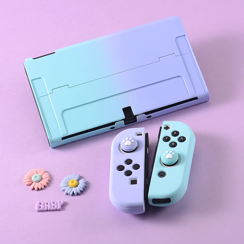 任天堂switch渐变色保护套NS续航版硅胶软壳保护壳oled硬壳底座壳