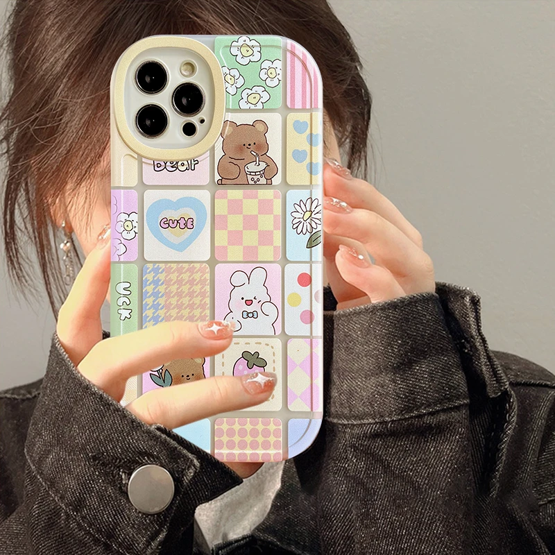 可爱女生卡通苹果手机壳iphone15/14/13/12/11/x/8/7/6保护壳软萌