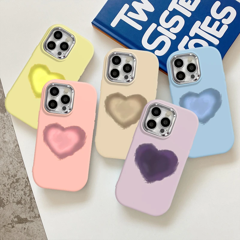 适用苹果手机壳iphone13简约14网红15新款12/11女生ins爱心手机套