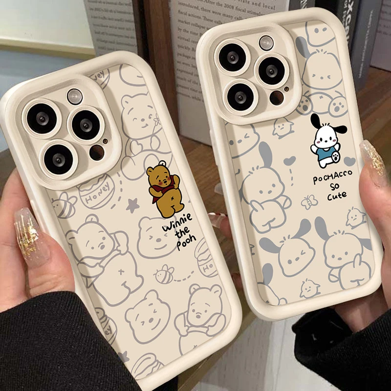维尼熊可爱Q版帕恰狗苹果手机壳iphone15/14/13/12/11/x卡通软壳