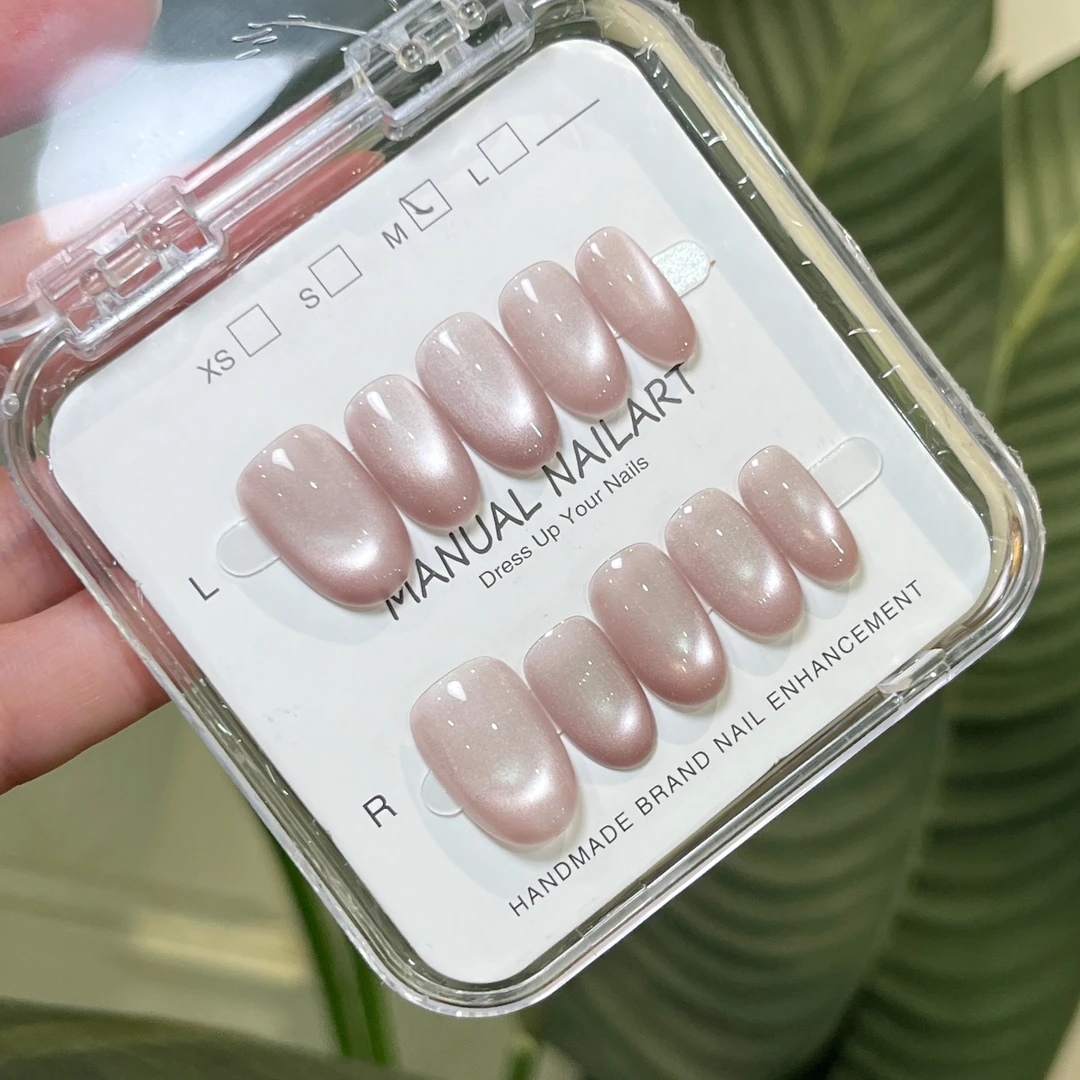 狐甲一方【月光玻璃珠】纯手工猫眼裸透穿戴甲