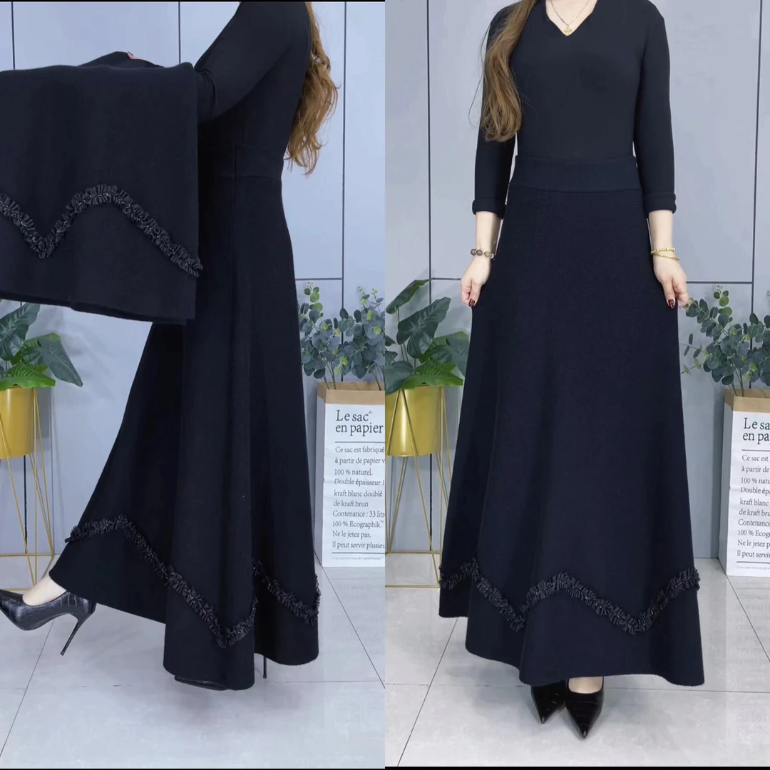 五23020#新款秋冬时尚百搭（花边）时尚女士半身裙2023