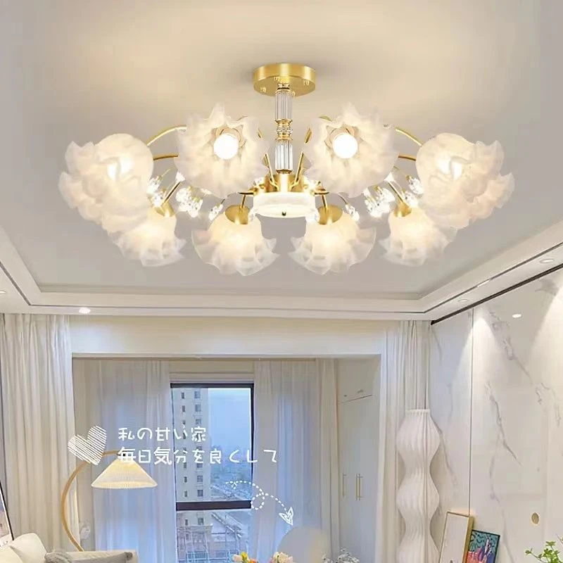 法式奶油风客厅主灯轻奢北欧现代简约大气卧室组合套餐中山灯具