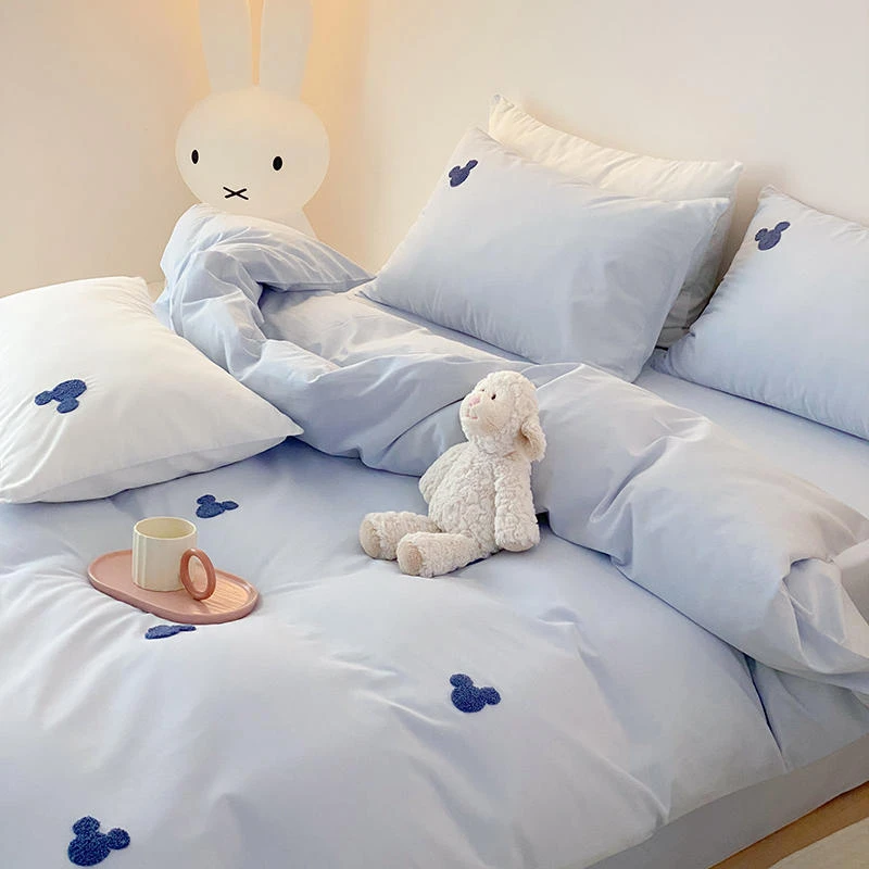 少女心公主风学生宿舍三件套男生女生毛巾绣花小清新纯棉四件套zx