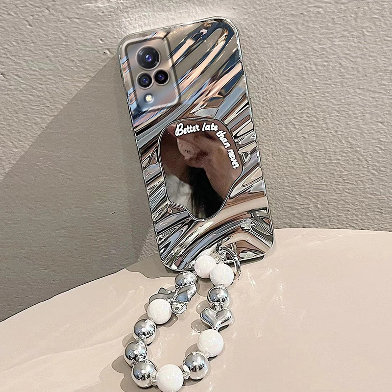 VIVOS9手机壳高档波纹化妆镜子V2072A新款s9全包防摔软壳女镜面