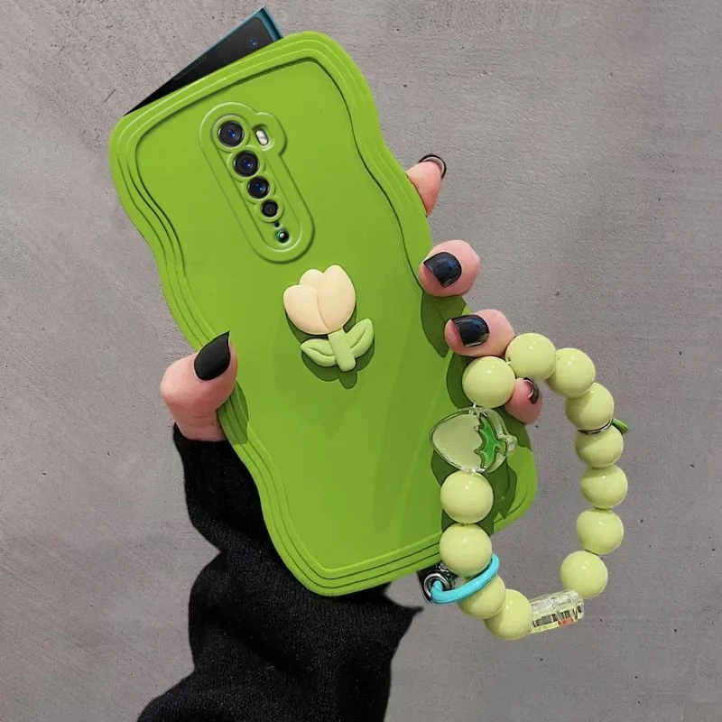 OPPOReno2手机壳女款花朵波浪边PCKM00全包防摔硅胶简约小清新软