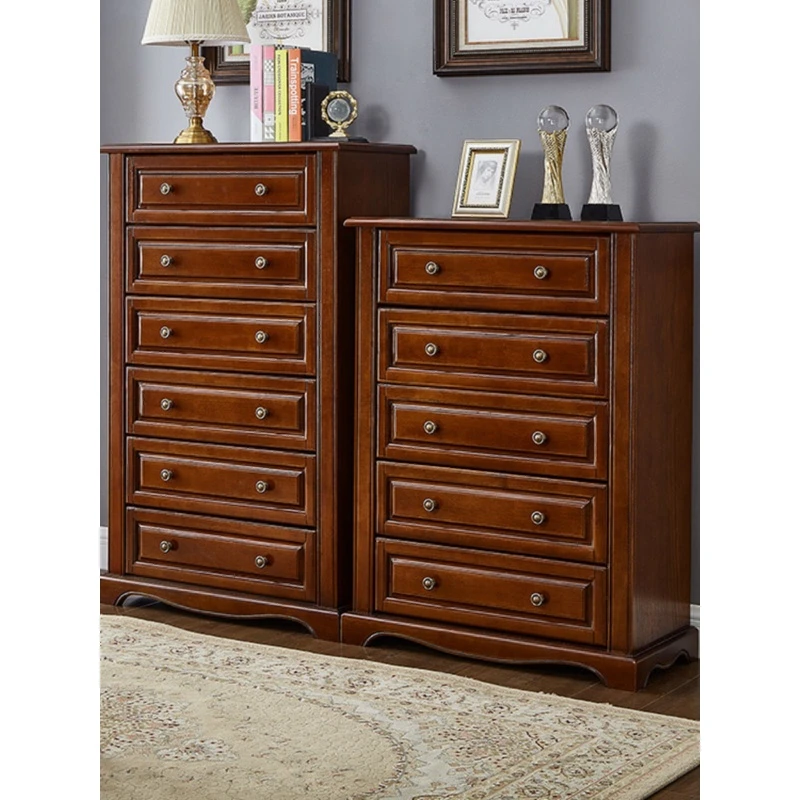 美式全实木斗柜储物柜简易柜家用简约实木抽屉柜收纳柜六斗柜客厅