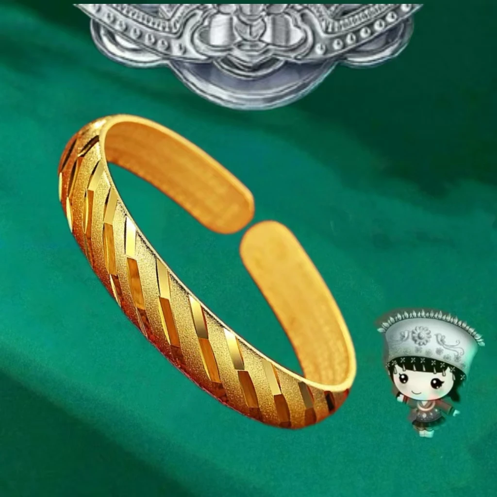 合金手镯 古法长寿心手镯