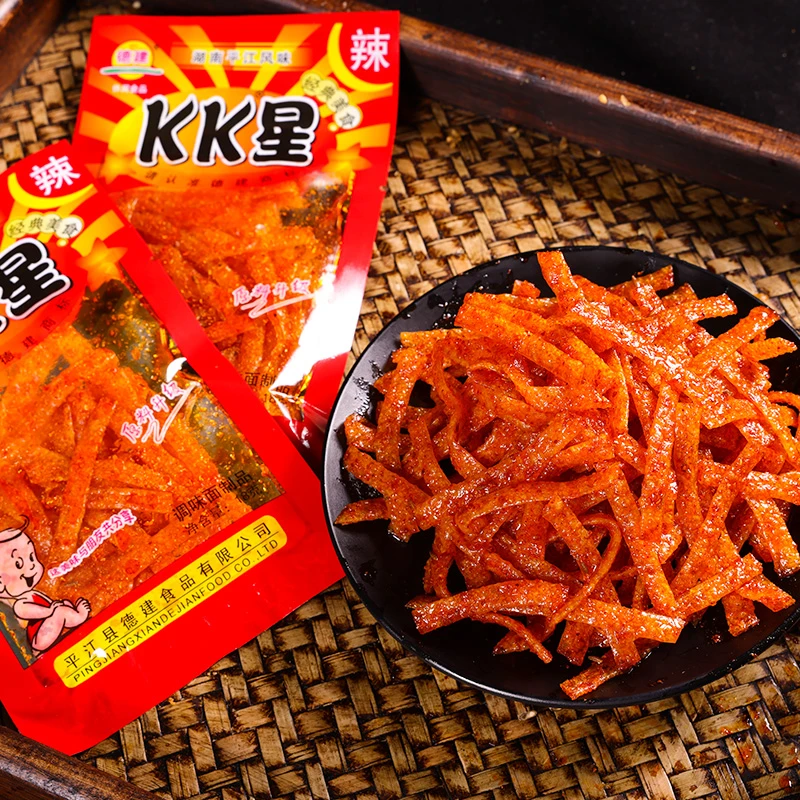 德建麻辣kk星儿时怀旧童年爆辣条香辣魔鬼丝变态超辣包装特产零食