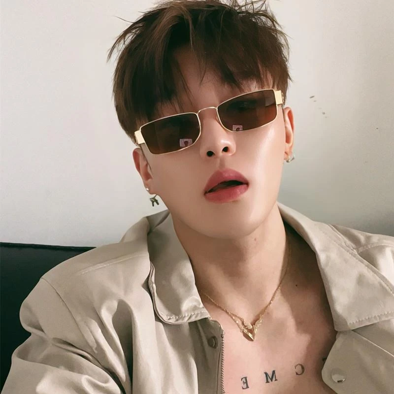 美式复古男款高级感茶色墨镜个性窄框偏光防紫外线近视太阳眼镜潮