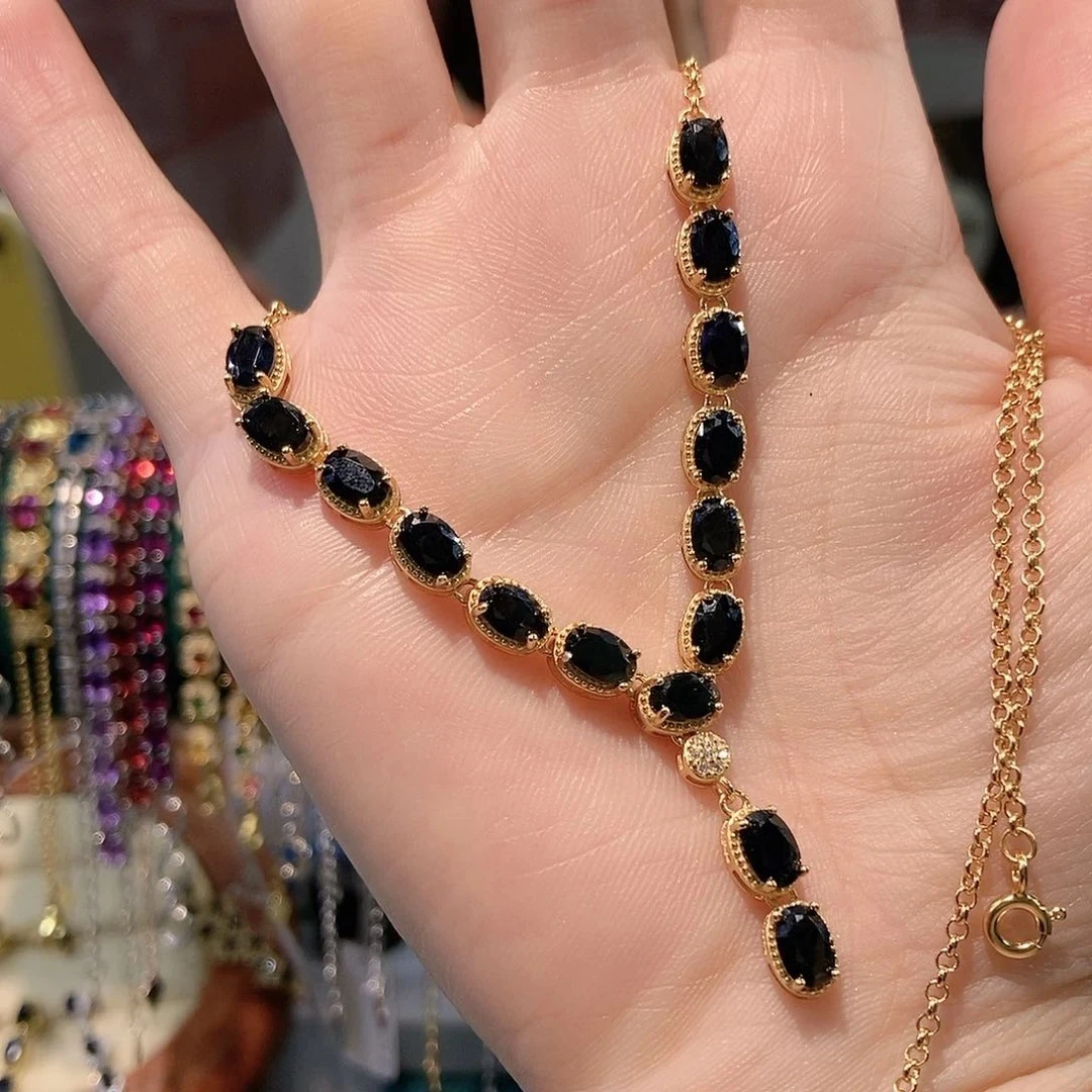 蓝宝石天然一项链