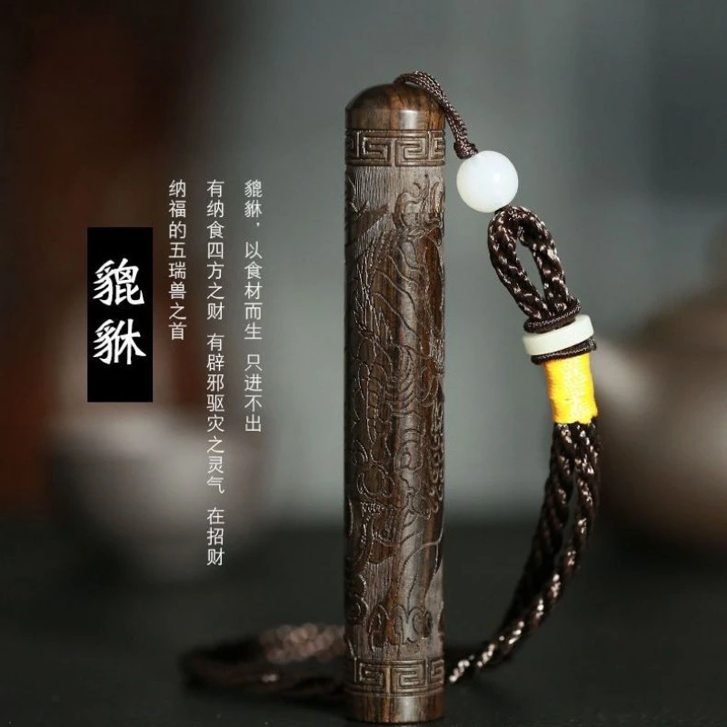 新款吹一吹檀木吹气火折子打火机防风USB充电黑色古代工艺使用