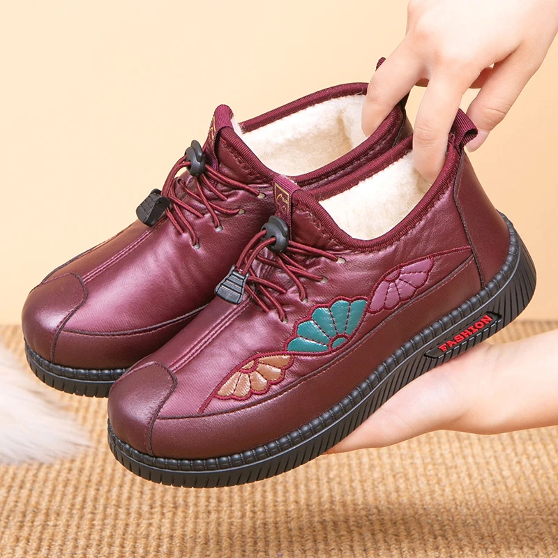 女式老北京棉鞋女冬季加绒秋冬款冬天中老年人冬款保暖老人妈妈鞋