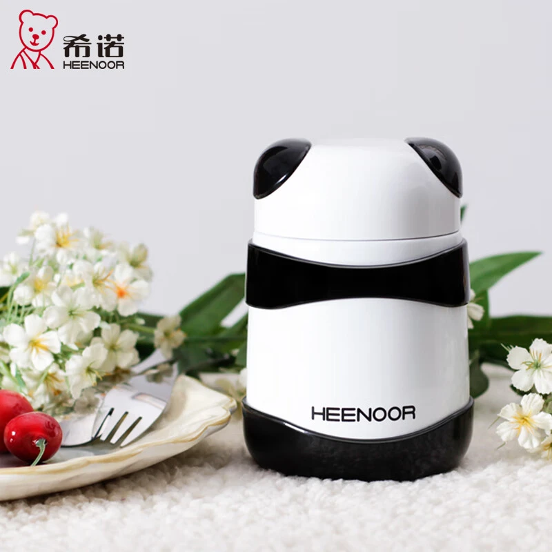 希诺保温杯304不锈钢焖烧杯可爱熊猫保温泡茶创意水杯家用保温杯
