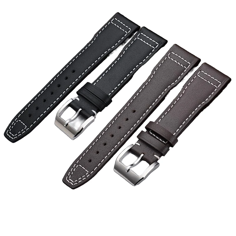 适配IWC万国真皮手表带男原装飞行员马克十八18小王子皮表带20mm