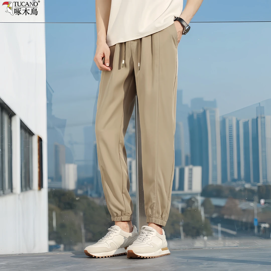 TUCANO/啄木鳥新款男士休闲裤杭派薄款束脚裤时尚韩版休闲长裤