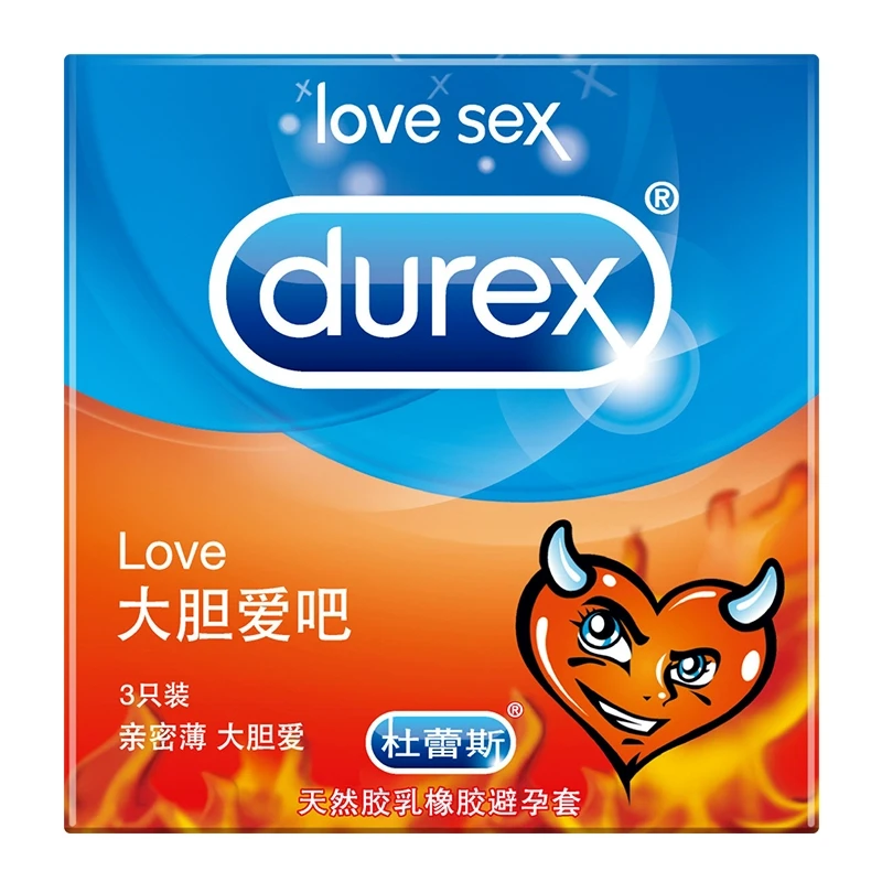 杜蕾斯天然胶乳橡胶避孕套 大胆爱吧LOVE 52mm*3只/盒