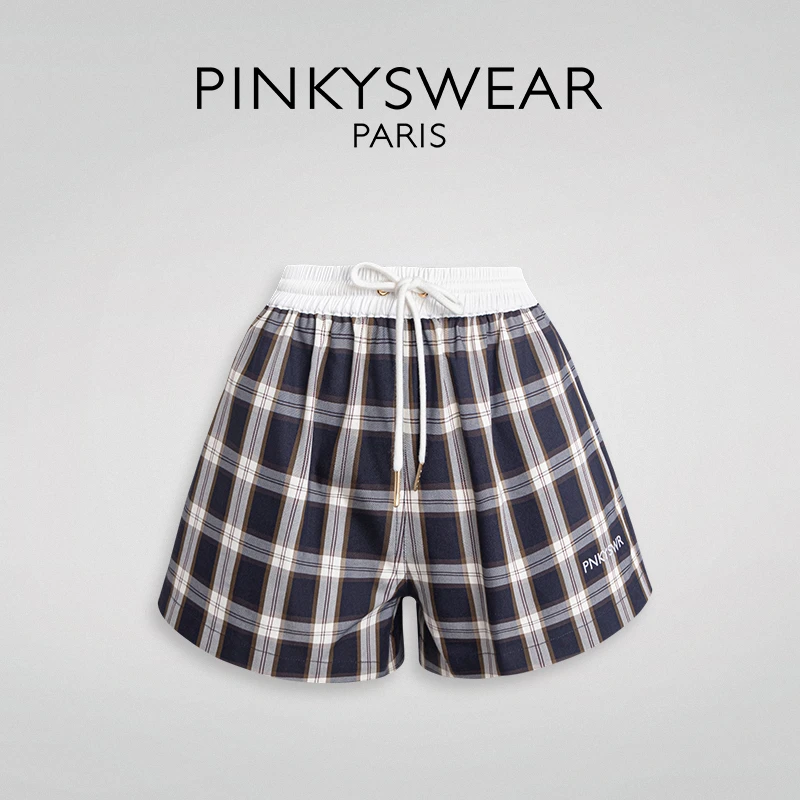 【画界】【苏格兰】CEL秀场款运动休闲格纹短裤撞色格子夏季度假百搭