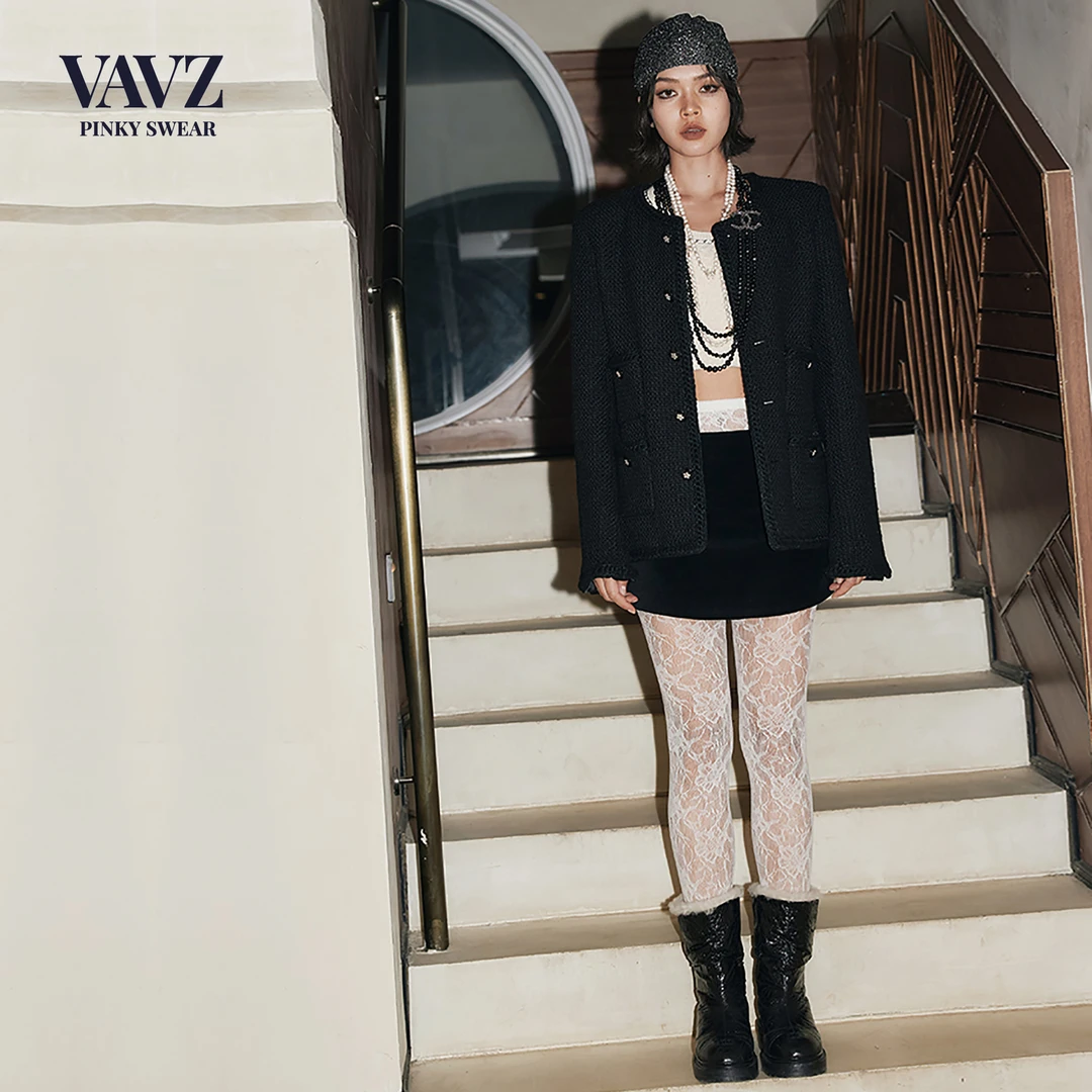 【画界】VAVZ粗花呢小香风法式外套气质短款WT7567