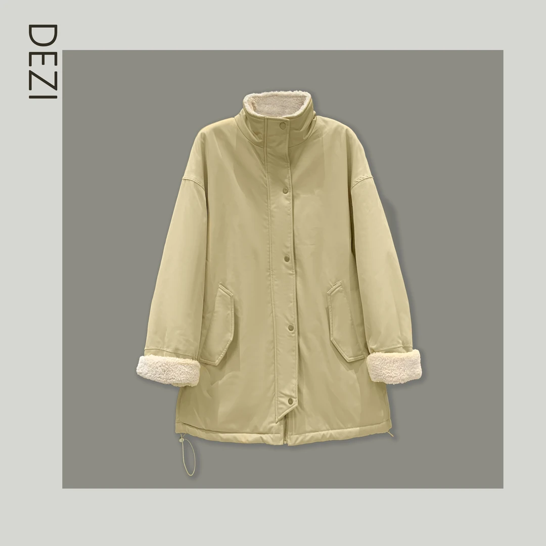 DEZI宝藏衣橱复古时尚加绒加厚派克女外套风衣LS2730088