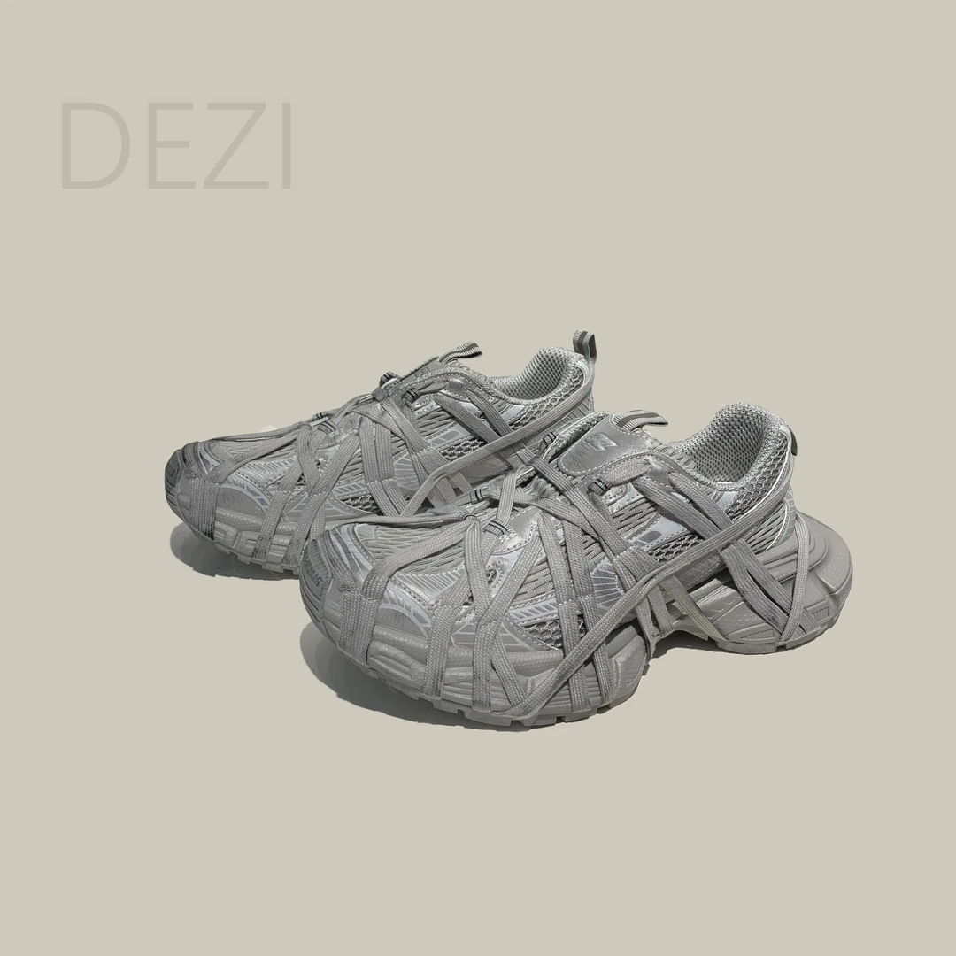 DEZI宝藏衣橱时尚透气网面多绳环绕老爹鞋女鞋休闲鞋LS1988088