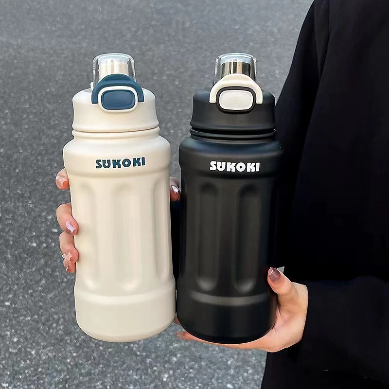 大容量吨吨杯316不锈钢保温杯高颜值双饮杯手提便携学生运动水壶