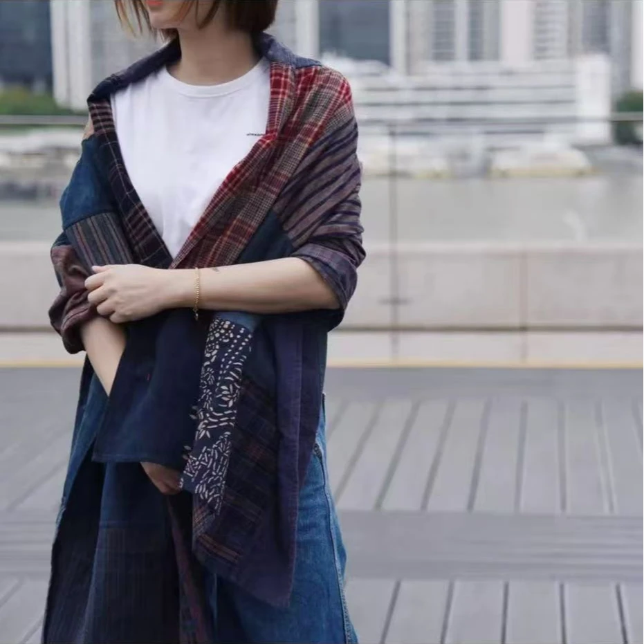 桑在云间   土布 拼布披肩