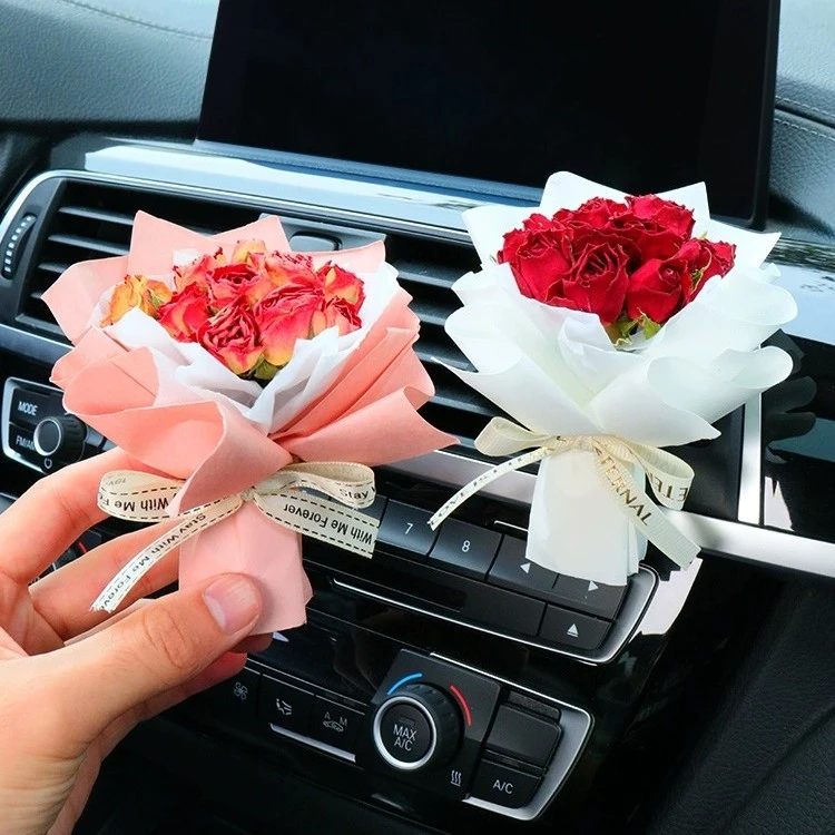 车载香薰干花花束手工高档装饰汽车空调出风口香水夹车内饰品摆件