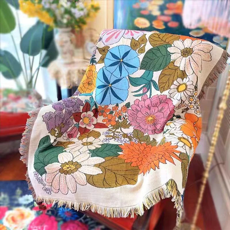 【雅趣】赛琳娜 涂鸦大师插画沙发毯装饰挂毯休闲功能盖毯